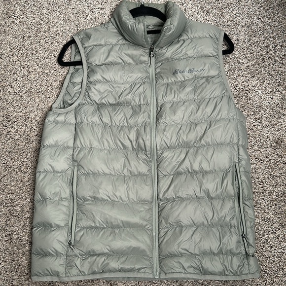 EDDIE BAUER Men's Cirruslite Goose Down EB650 Vest Sage Green size small - Picture 10 of 11